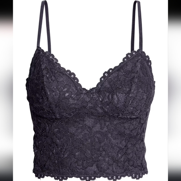 H&M Tops - Navy lace Bustier Top